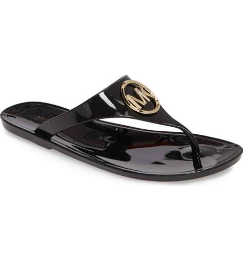 michael kors black jelly thong sandals